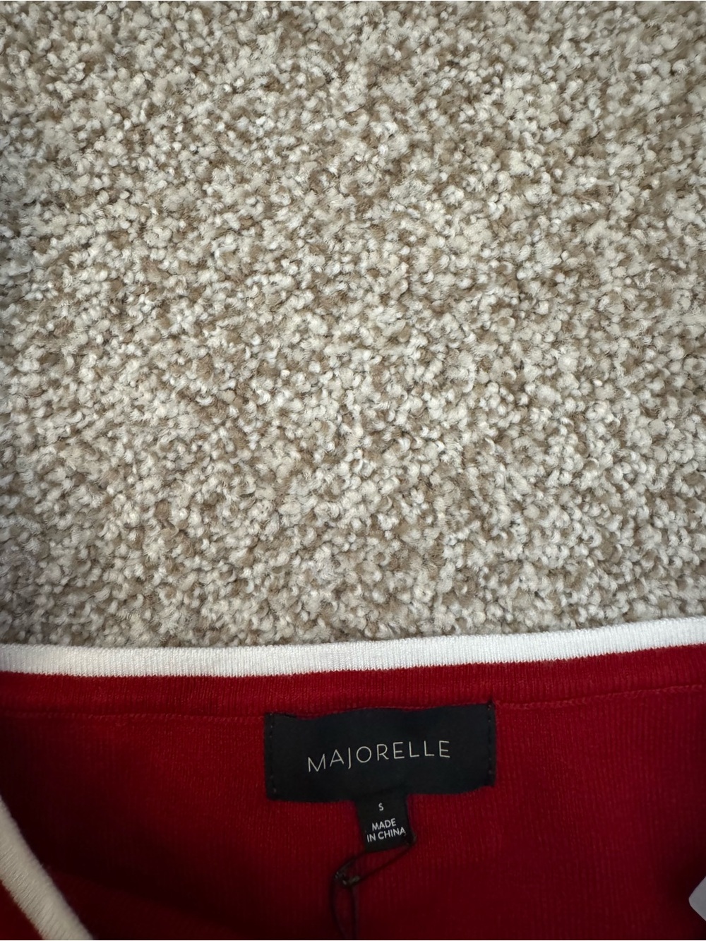 MAJORELLE Red Crop Tank with White Trim - Picture 3 of 3